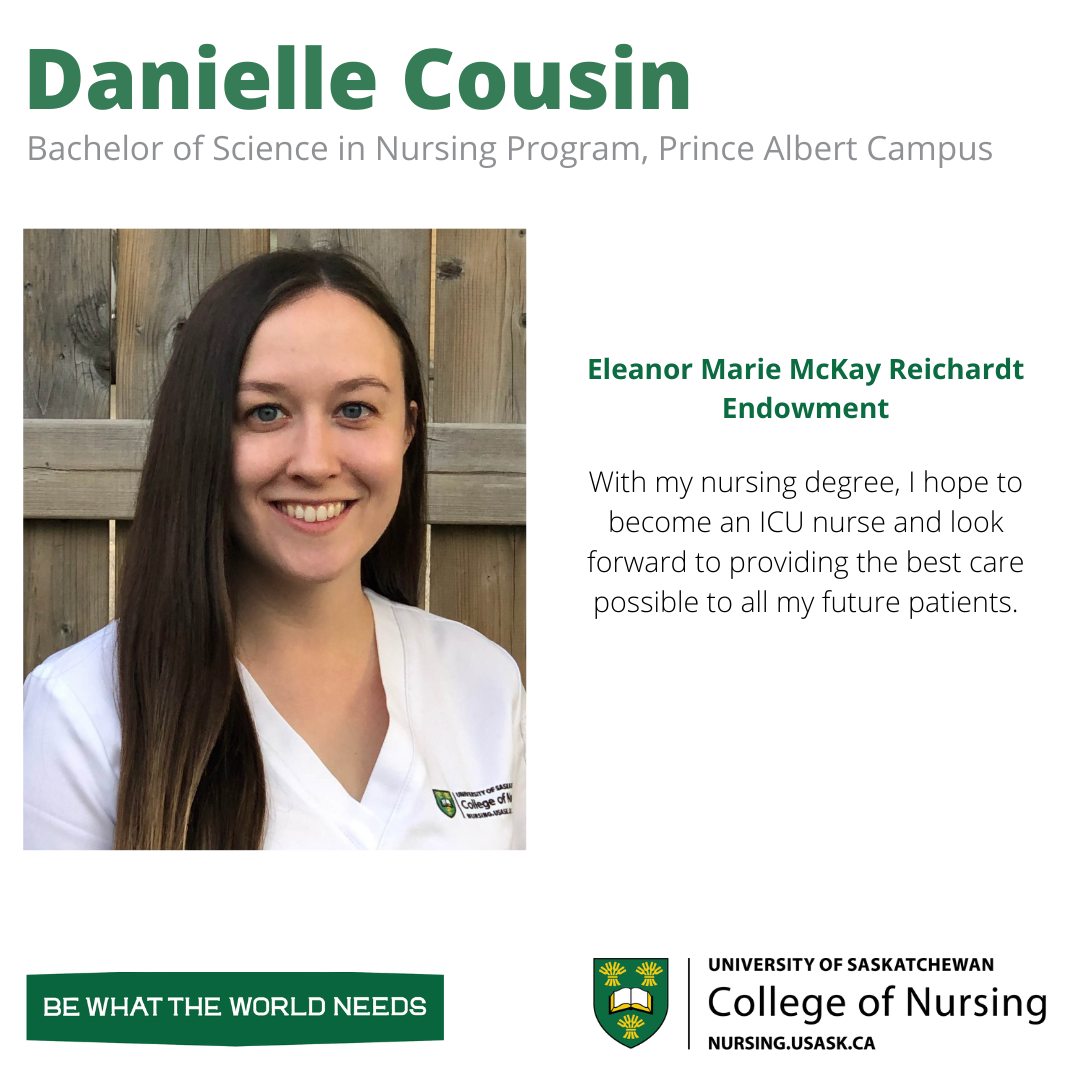 Danielle Cousin, a 2021 recipient of the Eleanor Marie McKay Reichardt Endowment